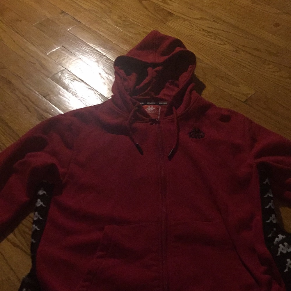 red kappa hoodie